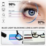 Readers for Women Oprah Style Square Reading Glasses with Spring Hinge Blue Light Blocking for Men Ladies - Image 4