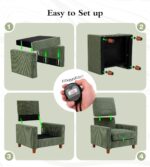 Kidirect 35.5in Corduroy Sofa Accent Chair, Tool-Free Setup Living Room Couch Accent Chairs, Reading Chair for Bedroom 22.5in Extra Deep Seats, Comfy Arm Chairs for Office, All-Wood Reading Nook Green - Image 7