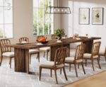 Tribesigns 63-inch Dining Table for 4-6, Farmhouse Kitchen Table with Large Tabletop, Rectangular Dinner Eating Table for Dining Room, Living Room, Kitchen, Dark Brown - Image 9