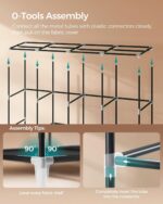 SONGMICS Portable Closet, Wardrobe Closet Organizer with Cover, 4 Hanging Rods and Shelves, 4 Side Pockets, 17.7 x 66.9 x 65.7 Inches, Large Capacity for Bedroom, Living Room, Ink Black URYG094B02 - Image 6