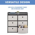 Delta Children Hayes Changing Table and Dresser for Bedroom with 6 Fabric Drawers, Charcoal Grey/Flax - Image 5