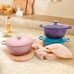 Cast Iron Dutch Oven with Lid - 3.8 qt Slate Blue Enameled Dutch Oven for Bread Baking - Image 8