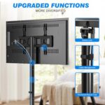 Rfiver Mobile TV Cart Rolling TV Stand for 23-65 Inch Screens, Portable TV Stand on Wheels with Tilt and Height Adjustable, Outdoor TV Mount Stand Holds up to 88 lbs for Home Office MAX VESA 400x400mm - Image 7