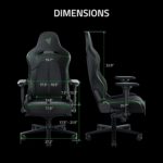 Razer Enki Gaming Chair: All-Day Comfort - Built-in Lumbar Arch - Optimized Cushion Density - Dual-Textured, Eco-Friendly Synthetic Leather - Reactive Seat Tilt & 152-Degree Recline - Black/Green - Image 4