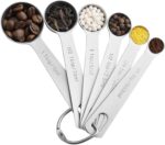 Stainless Steel Measuring Spoons Set - Stacking Metal Teaspoons & Tablespoons - 1/8, 1/4, 1/2 TSP, 1 TSP, 1/2, 1 Tbsp - Coffee & Spice Jars Scoop - Image 2
