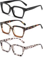 Readers for Women Oprah Style Square Reading Glasses with Spring Hinge Blue Light Blocking for Men Ladies - Image 8