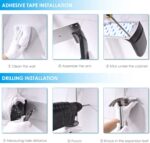 simpletome ONE Hand Tear Paper Towel Holder Under Cabinet Adhesive or Drilling Installation Aluminum Alloy + ABS (Black) - Image 10