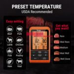 TempPro TP829 1000ft Wireless Meat Thermometer Digital for Grilling and Smoking, 4 Meat Probes Grill Thermometer for Outside Grill, BBQ Thermometer for Cooking Food Temperature (Previously ThermoPro) - Image 7