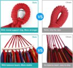 MOSFiATA Camping Hammock 550lb Upgraded Thickened 320G Durable Canvas Fabric Single Hammocks with Two Anti Roll Balance Beam and Sturdy Metal Knot Tree Straps for Camping, Patio, Backyard, Outdoor - Image 4