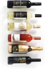 Wall Mounted Wine Rack Set – 6-Piece Aluminum Bottle Holders with Non-Slip Cork Pads for Secure Storage - Image 2
