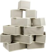 12 Pack Drawer Organizer Clothes, Foldable Fabric Dresser Organizer Closet Organizers and Storage Box for Underwear,Folded Clothes,Baby Clothing,Socks,Bra,Towels,Ties(12 Pack,Beige) - Image 8