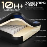 Dowinx Gaming Chair with Pocket Spring Cushion, Ergonomic Computer Chair with Massage Lumbar and Footrest for Adults, High Back Game Chair Leather for Office Gaming 300LBS, Blue New - Image 5