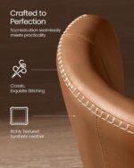VASAGLE EKHO Collection - Dining Chairs Set of 2, Upholstered Kitchen Chairs, Comfortable Seat, Synthetic Leather with Stitching, Mid-Century Modern, Easy Assembly, Living Room Lounge, Caramel Brown - Image 6