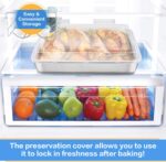 E-far Stainless Steel Baking Pan with Lid, 12⅓ x 9¾ x 2 Inch Rectangle Sheet Cake Pans with Covers Bakeware for Cakes Brownies Casseroles, Non-toxic & Healthy, Heavy Duty & Dishwasher Safe - Set of 2 - Image 6