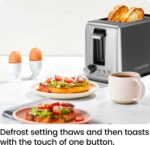 Chefman 2 Slice Toaster, 7 Shade Settings, Removable Crumb Tray, Thick Bread and Bagel Toaster with Defrost and Cancel Buttons – Black - Image 6