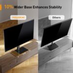 Perlegear Tabletop TV Stand, Universal TV Stand for 23–60 Inch LCD/LED/OLED TVs, Height-Adjustable TV Mount Stand with Tempered Glass Base & Cable Management, VESA 400x400mm, PGTVS02 ﻿ - Image 5