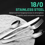 VIVANI 16 Piece Silverware Set for 4, Premium Stainless Steel Cutlery Set, Utensil Sets, Flatware Sets for 4, Forks Spoons and Knives Set Dishwasher Safe for Home Kitchen - Image 4