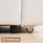 mestyl 62.5" Loveseat, 2-in-1 Sofa Bed Couch with Pull Out Bed, Futon Couch with Adjustable Armrests, Sofas for Living Room, Bedroom, Office, Small Spaces, 800lb Capacity, Linen Fabric, Modern, White - Image 7