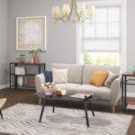 Small Coffee Table Black Cloud Coffee Table for Small Spaces Modern Center Table Unique Irregular Coffee Table with Wood Legs Living Room Mid-Century Sofa Table - Image 6