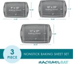 Rachael Ray Nonstick Bakeware Set with Grips, Nonstick Cookie Sheets / Baking Sheets - 3 Piece, Gray with Sea Salt Gray Grips - Image 5