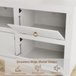 IDEALHOUSE Farmhouse TV Stand for 75/80 Inch TVs, 70" Long Entertainment Center with 6 Storage Drawers & Soundbar Shelf, White Television Consoles Stands for Living Room, Bedroom - Image 7