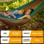 NATUREFUN Ultra-Light Travel Camping Hammock | 300kg Load Capacity,Breathable,Quick-Drying | 2 x Premium Carabiners,2 x Nylon Slings Included | Outdoor Indoor Garden - Image 3