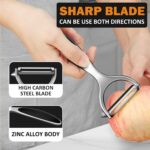 TACGEA Vegetable Peeler for Kitchen, Potato Peelers for Fruit Straight Blade, Durable Non-Slip Handle, Set of 2 - Image 4