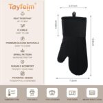 Silicone Oven Mitts-13.6 in Extended Oven Mitts Heat Resistant 500F, Oven Gloves with Soft Liner Good Grippy BPA-Free Easy to Clean Flexible-Oven Mits Set for Cooking Baking Grilling BBQ - Image 6