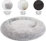 Bedfolks Calming Donut Dog Bed for Extra Large Dogs, 45 Inch Round Plush Bed with Non-Slip Bottom (Dark Grey, Extra Large) - Image 4