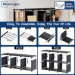 Mavivegue Bookcase, 18-Cube Extra Large Book Shelf, DIY Cube Storage Organizer for Bedroom, Living Room, Home Office - Black - Image 9