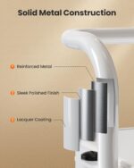 Pipishell 3 Tier Mesh Utility Cart, Rolling Metal Organization Cart with Handle and Lockable Wheels, Multifunctional Storage Shelves for Kitchen Living Room Office White - Image 5