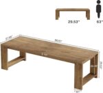 Tribesigns 86.61-Inch Dining Table for 6 People, Modern Narrow Long Kitchen Table with Pedestal Base, Farmhouse Extra Long Rectangular Dining Room Furniture, 27.56 x 86.61 x 29.53 Inches, Oak - Image 3