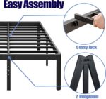 Hunlostten 14in High King Bed Frame No Box Spring Needed, Heavy Duty King Platform Bed Frame with Round Corners, Easy Assembly, Noise Free, Black - Image 5