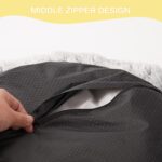 Bedfolks Calming Donut Dog Bed for Extra Large Dogs, 45 Inch Round Plush Bed with Non-Slip Bottom (Dark Grey, Extra Large) - Image 7