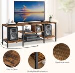 HOOBRO TV Stand with Power Outlets to 65 Inches, TV Console Table with Open Storage Shelves, Industrial Media Entertainment Center for Living Room Bedroom, Rustic Brown and Black BF40DS01 - Image 7
