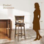 Sophia & William Swivel Bar Stools Set of 2, 26 Inch Counter Height Barstools with Backrest & Solid Wood Legs, Faux Leather Bar Stools for Kitchen Island - Image 3