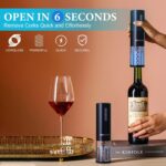 Electric Wine Opener with Charging Base, Cordless Electric Wine Bottle Opener with 2-in-1 Aerator &Pourer, Foil Cutter, 2 Vacuum Preservation Stoppers, Display Charging Station for Easy Storage - Image 4