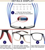 Reading Glasses for Men 4-Pack Stylish Computer Readers with Spring Hinges, Anti Glare/Eye Strain Filter UV Ray Blue Light Blocking Two-Tone Reader Eyeglasses,+2.0 Magnification Strength - Image 5