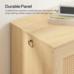 HOOBRO Storage Bench, 43.3" Toy Box, Rattan-Like Storage Chest, Sturdy Entryway Bench Supports 220 lb, Toy Chest, Safety Hinge, U-Shaped Opening, Easy Assembly, Natural NL22CW01 - Image 9