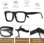 Readers for Women Oprah Style Square Reading Glasses with Spring Hinge Blue Light Blocking for Men Ladies - Image 6