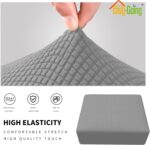 Easy-Going Stretch Square Ottoman Cover 40x40x15 inch Folding Storage Stool Furniture Protector Soft Rectangle slipcover with Elastic Bottom Light Grey - Image 5
