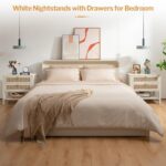 SICOTAS Night Stands Set of 2 for Bedroom, Large Bedside Tables with Drawer & Open Shelf, Wide Boho Rattan Nightstand Set Narrow Side Table for Master Bedroom - Image 5