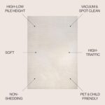 JONATHAN Y Hallie High-Low Curve Ivory/Cream Indoor/Outdoor Area Rug, 8x10, Minimalist, Japandi, Pet Friendly, Non-Shedding, Stain Resistant, Hose-Washable for Backyard, Patio, Porch (SCN100B-8) - Image 3