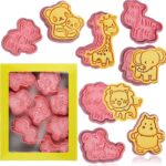 Animal Cookie Cutters With Plunger Stamps Set,8 Piece 3D Animal Embossing Cutters For Biscuit Fondant Cheese Baking Molds - Image 2