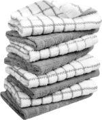 Bumble Dish Cloths (8 Pack) | 12" x 12" | 100% Cotton Kitchen Towels | 405 GSM | Soft, Highly Absorbent & Durable Dish Towels for Kitchen | Gray - Image 7