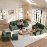 87.2" Couches for Living Room, Comfy Green Couch 7.5" Extra Thick Cushion, Sofas for Living Room Tool-Free Setup, Loveseat Sofa 848lbs Support, Corduroy Couch for Bedroom, Apartment, Office - Image 10