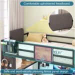 Loft Bed with Desk,Twin Loft bed with Desk & LED Lights and Charging Station,Bunk Bed with Desk & 5 Large Drawer Cabinets and 2 open Shelves,Loft Bed Twin Size with Safety Guard Ladder,Vintage Brown - Image 10