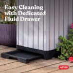 Keter Rockford 38‑Gallon Outdoor Trash Can – Resin Patio Garbage Bin with Locking Lid & Easy‑Clean Drip Tray, Weather‑Resistant Design, Grey - Image 10