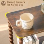 Side Table, Small End Table with Storage Shelf, 2-Tier Small Coffee Tables Living Room for Bedroom, Narrow Spaces (Rustic Brown) - Image 7
