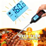 Antonki Meat Thermometer Digital, Smart Instant Read Food Thermometer with Super Long Probe for Cooking Grilling Baking Kitchen Candy BBQ Oil Liquid, Backlit Display, Battery Included - Image 3